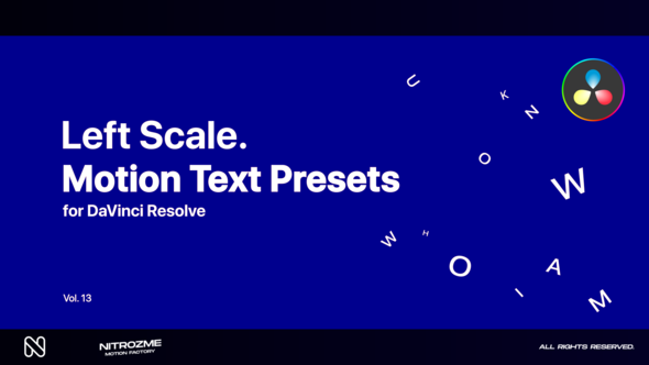Left Scale Motion Text Presets Vol. 13 for DaVinci Resolve