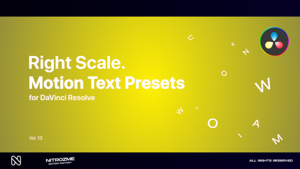 Right Scale Motion Text Presets Vol. 13 for DaVinci Resolve