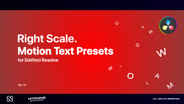 Right Scale Motion Text Presets Vol. 14 for DaVinci Resolve
