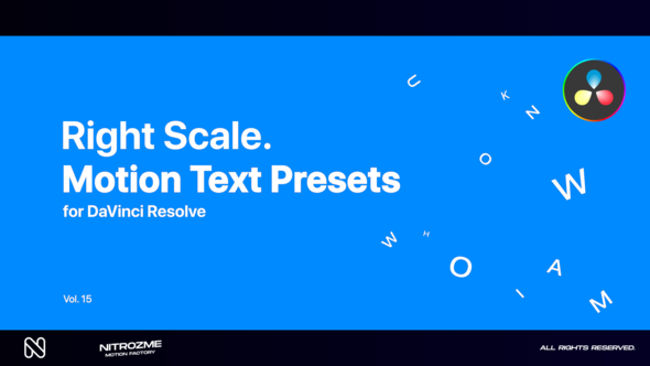 Right Scale Motion Text Presets Vol. 15 for DaVinci Resolve