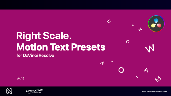 Right Scale Motion Text Presets Vol. 16 for DaVinci Resolve
