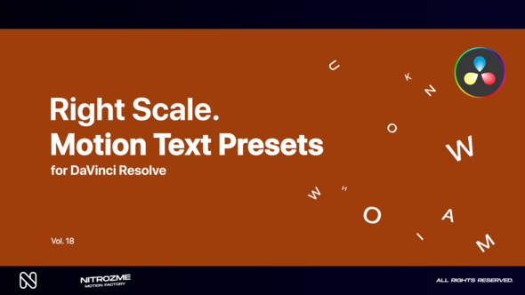Right Scale Motion Text Presets Vol. 18 for DaVinci Resolve