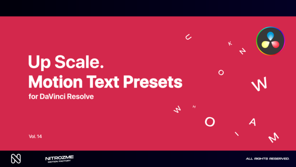 Up Scale Motion Text Presets Vol. 14 for DaVinci Resolve