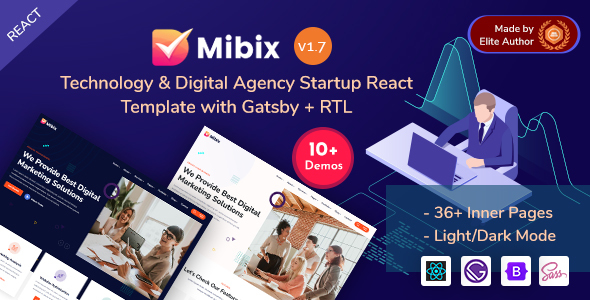 Mibix - Gatsby React Tech Startup & Digital Services Template