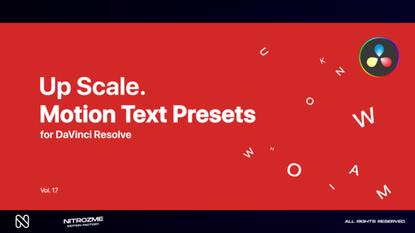 Up Scale Motion Text Presets Vol. 17 for DaVinci Resolve