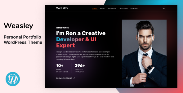 Weasley – Personal Portfolio WordPress Theme