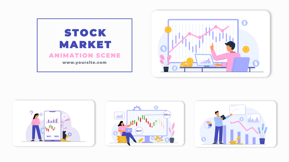 Vector Stock Market Animation Scene