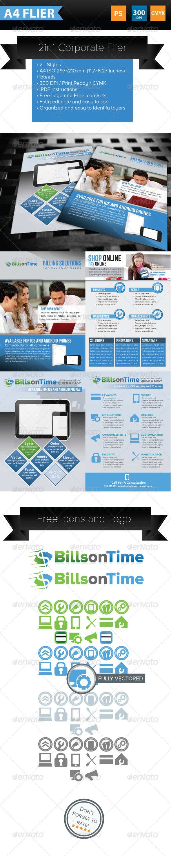 2 in 1 Corporate Flyer Template - Corporate Flyers