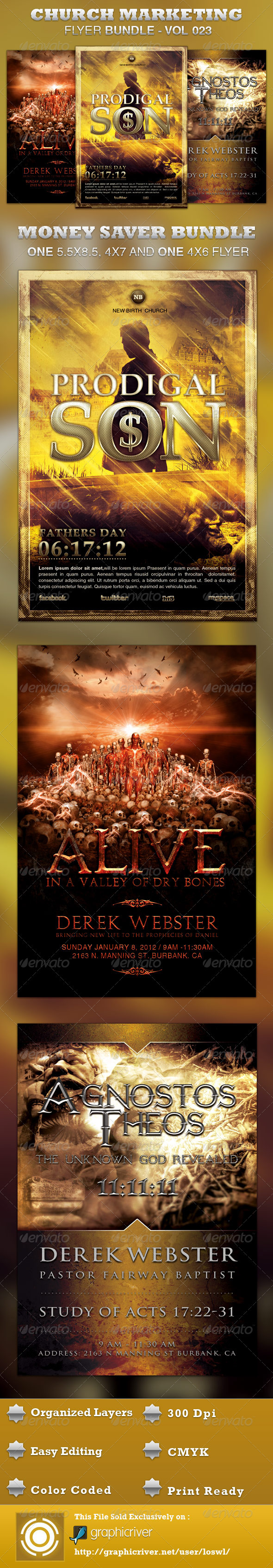 Church Marketing Flyer Bundle-Vol 023 - Church Flyers