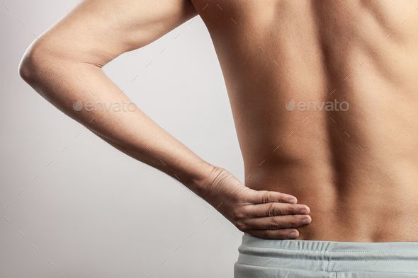 Spine osteoporosis. Scoliosis. Spinal cord problems on man