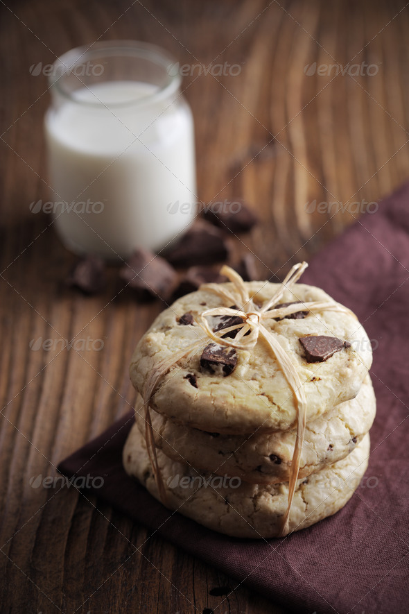 Chocolate chip cookies - Stock Photo - Images