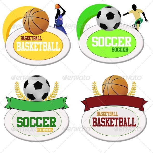 Basketball and Footballs Icons - Sports/Activity Conceptual
