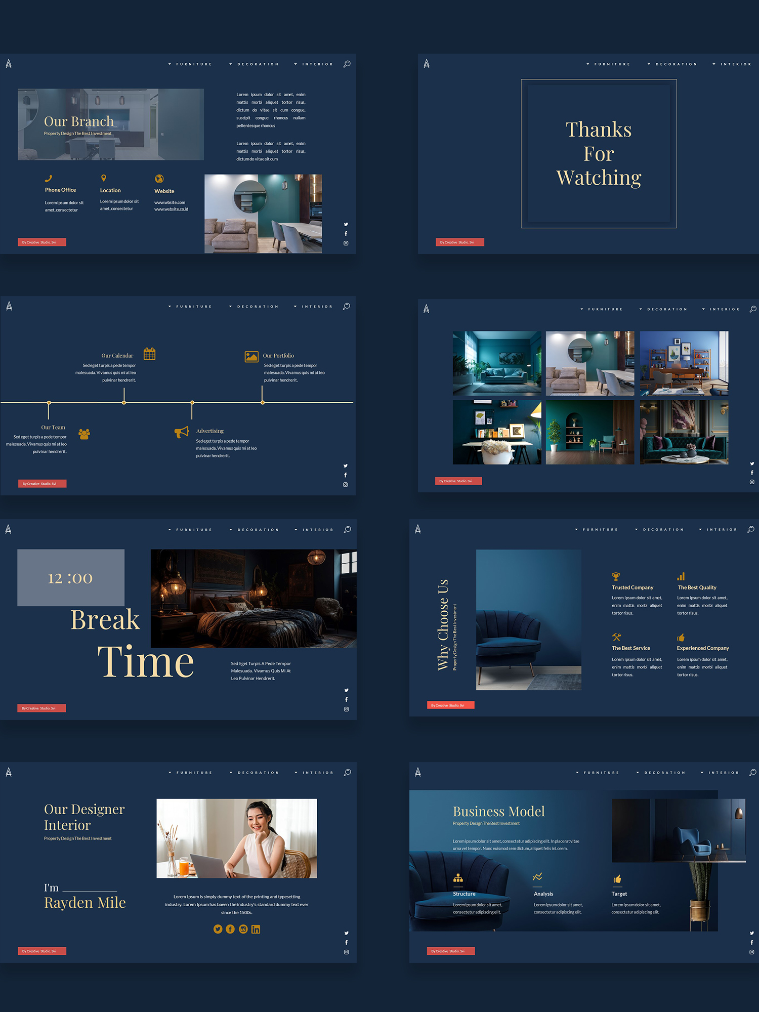 Balugen Interior Design Google Slides Template, Presentation Templates