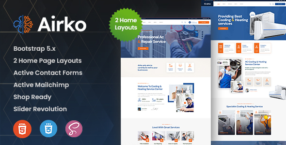 Airko - Air Conditioning & Repair HTML Template