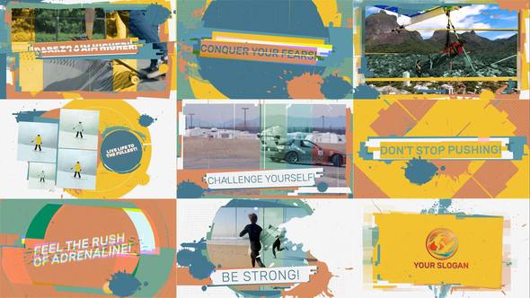 Colorful Urban Sport Intro Video Displays template preview