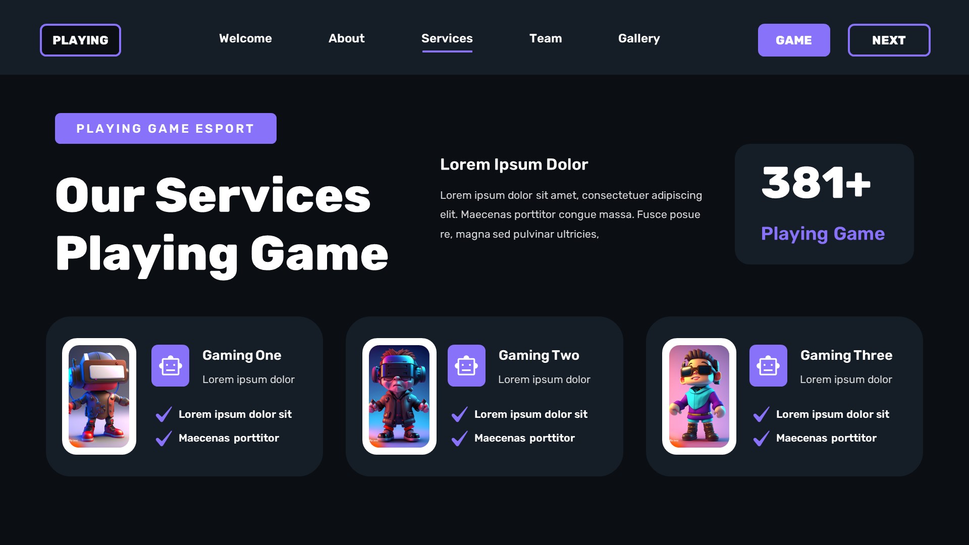 Playing - Game E-Sport Google Slides Template, Presentation Templates