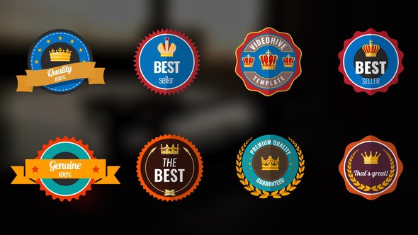 8 Badges Titles template preview