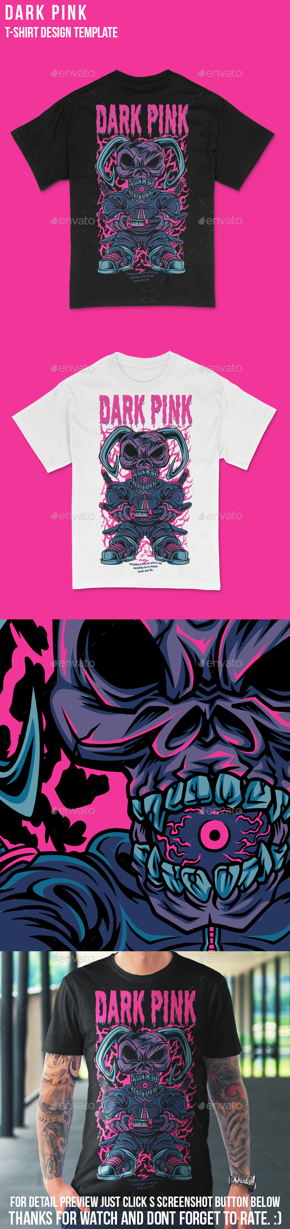 [DOWNLOAD]Dark Pink T-Shirt Design Template