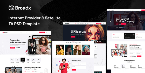 Broadx – Internet Provider & Satellite TV PSD Template