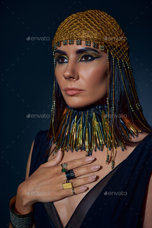 Brunette Woman With Egyptian Makeup And