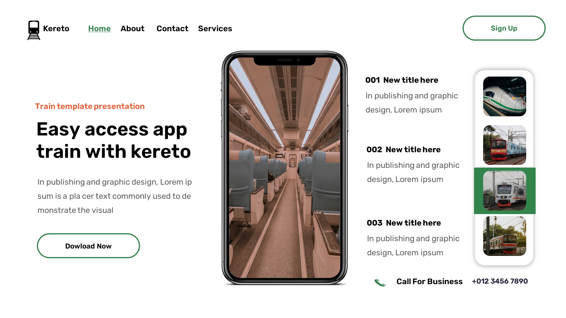 Kereto - Rail Transportation Google Slides Template, Presentation Templates
