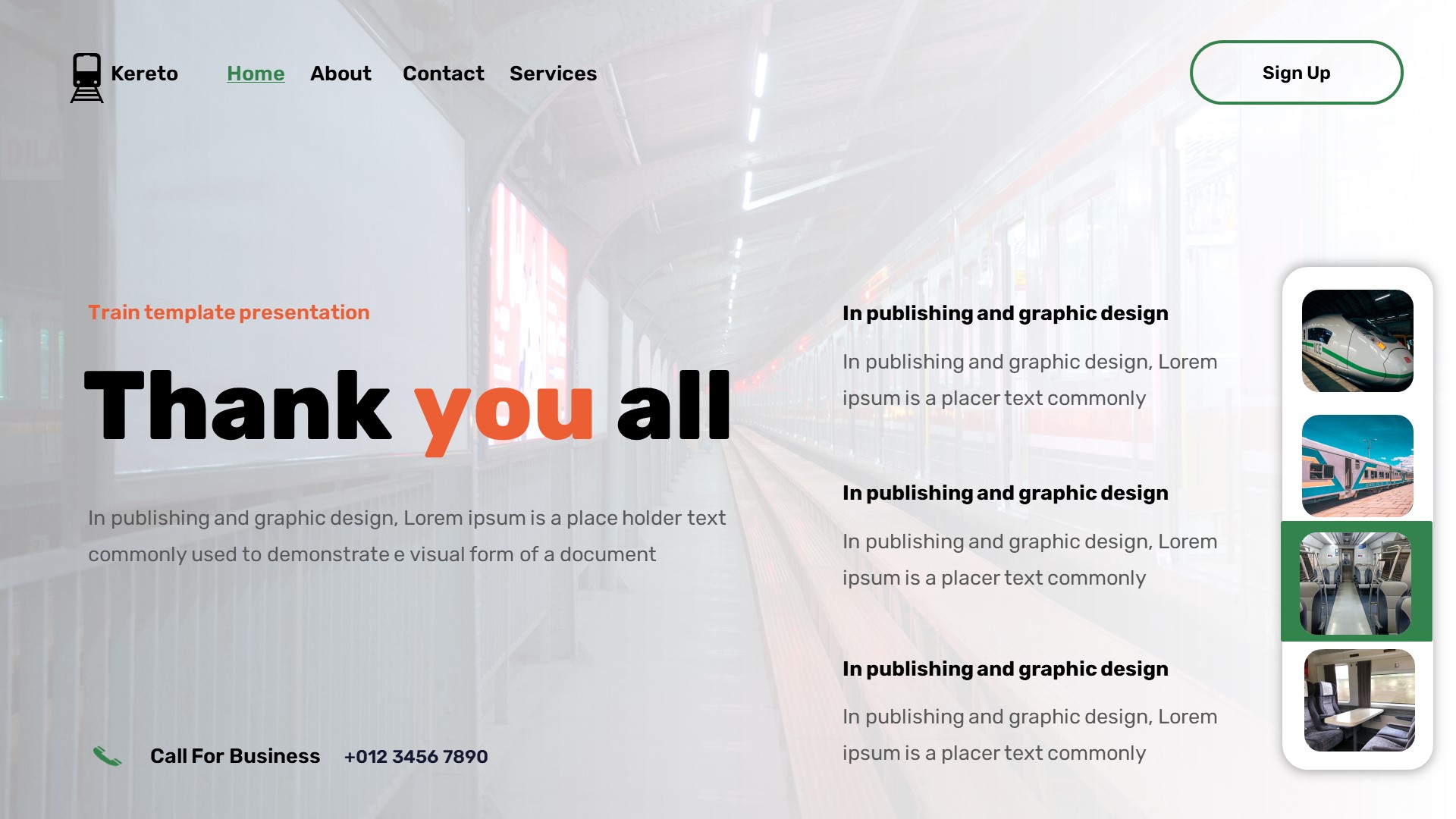 Kereto - Rail Transportation Google Slides Template, Presentation Templates