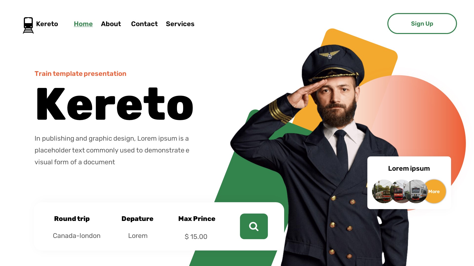 Kereto - Rail Transportation Powerpoint Template, Presentation Templates