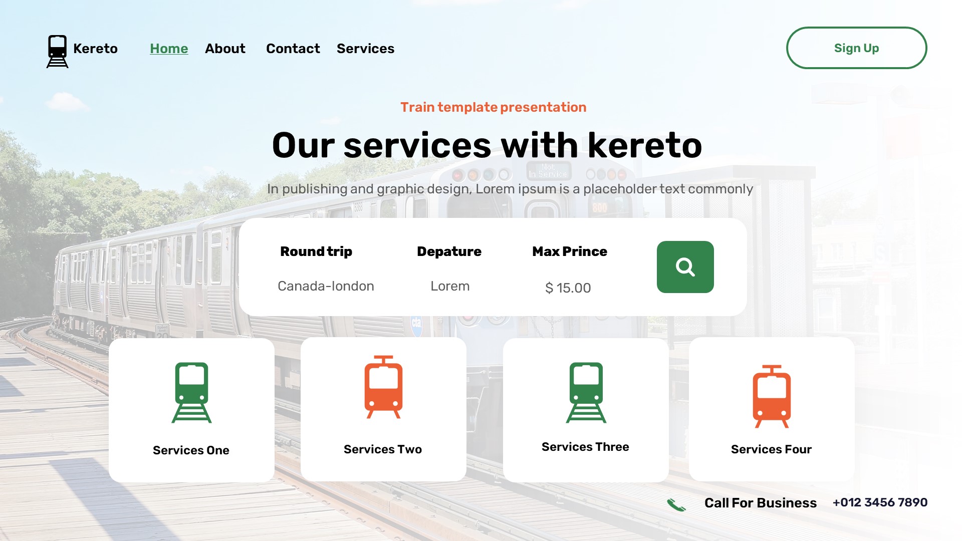 Kereto - Rail Transportation Powerpoint Template, Presentation Templates