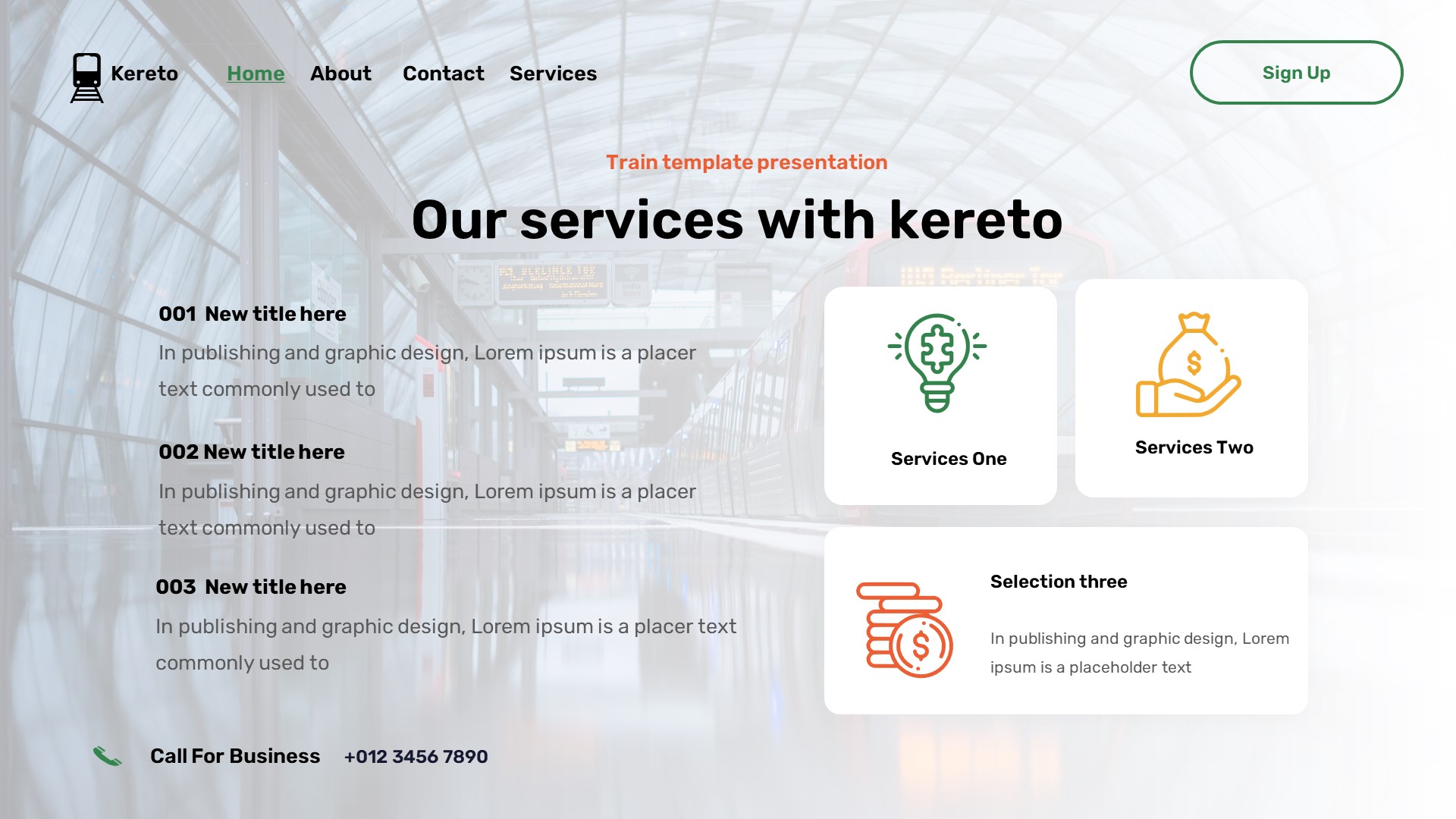 Kereto - Rail Transportation Powerpoint Template, Presentation Templates