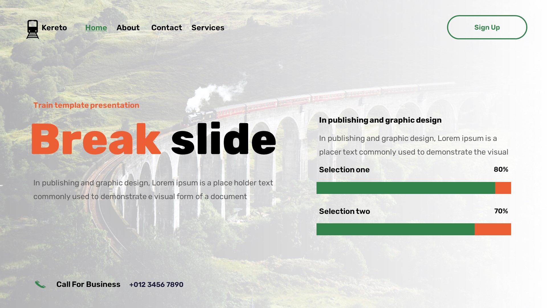 Kereto - Rail Transportation Powerpoint Template, Presentation Templates