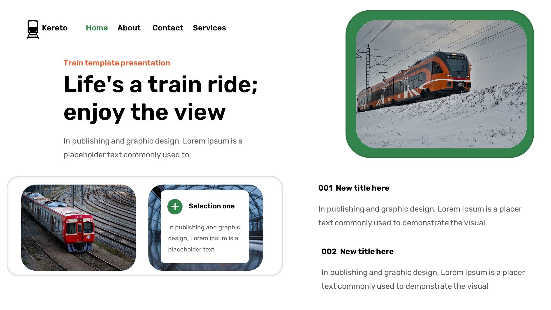 Kereto - Rail Transportation Powerpoint Template, Presentation Templates