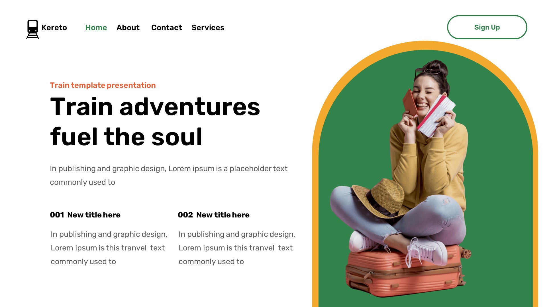 Kereto - Rail Transportation Powerpoint Template, Presentation Templates