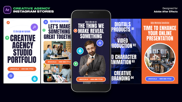 Creative Agency Instagram Stories Product Promo template preview