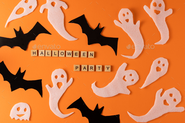 Ghost Halloween Orange Tissue Paper