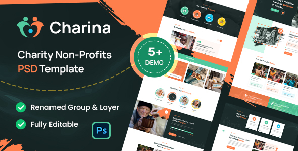 Charina - Charity Non-Profit PSD Template