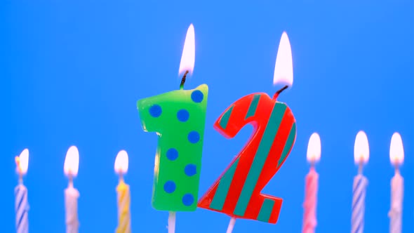 Birthday Candle As Number 12 12Th Birthday