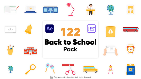 Back to School Elements For After Effects