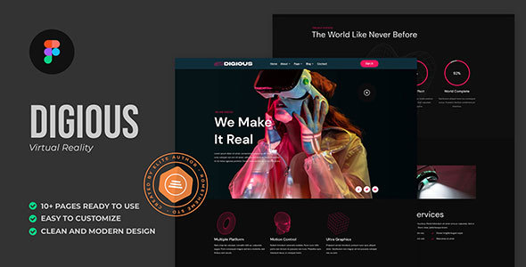 Digious - Virtual Reality Services Figma Template by Rometheme ...