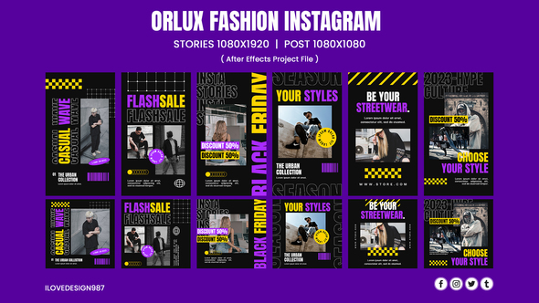 Orlux Fashion Instagram Template Product Promo template preview