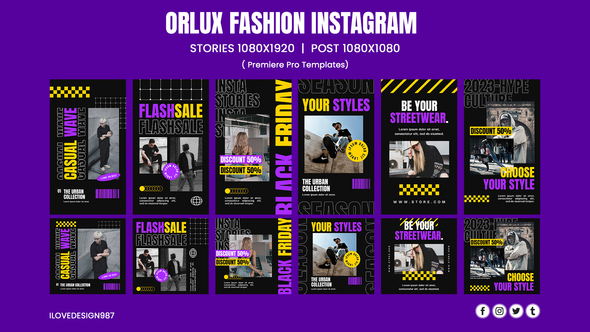 Orlux Fashion Instagram Template | MOGRT Files