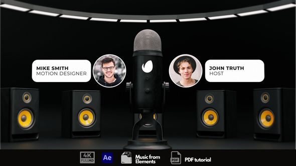 Podcast Intro Logo Stings template preview