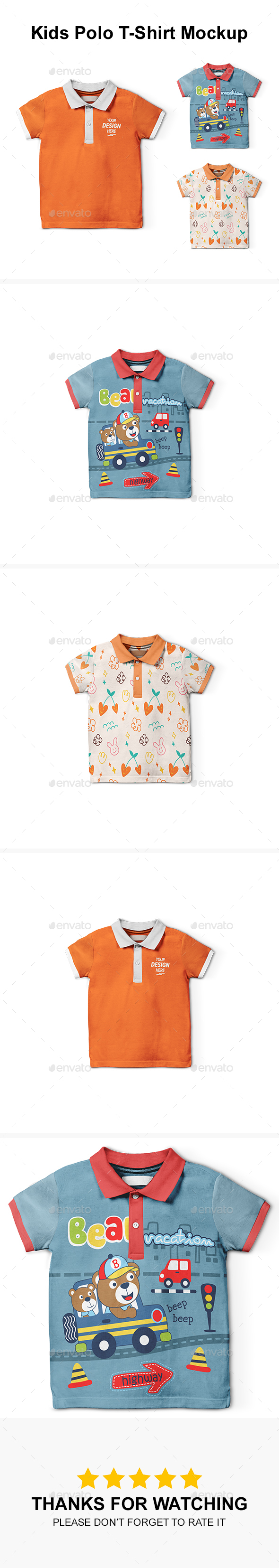 [DOWNLOAD]Kids Polo T-Shirt Mockup