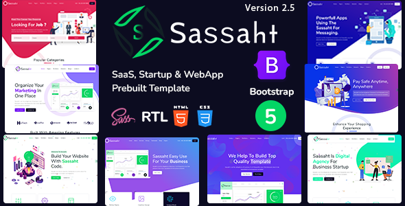 Sassaht - SaaS, Startup & WebApp Prebuilt Template