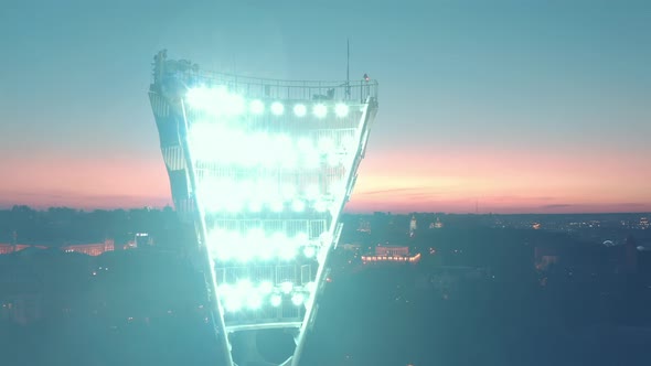 Switching Light Tower Football Stadium