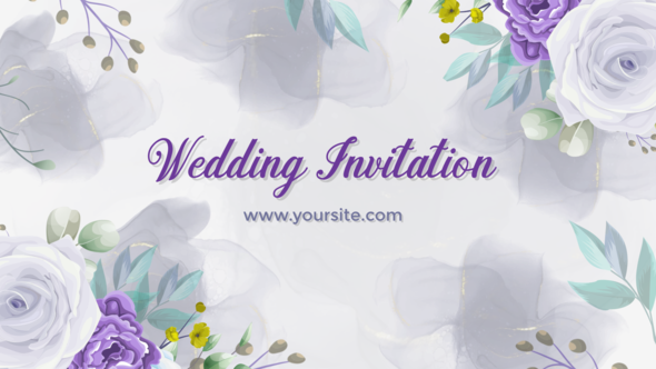 Romantic Wedding Invitation Video Displays template preview