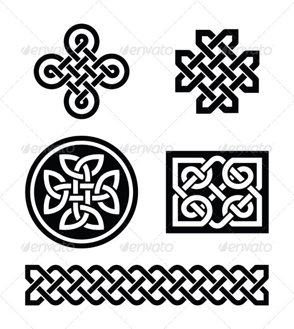 Celtic Knots Patterns - Vector - Decorative Symbols Decorative
