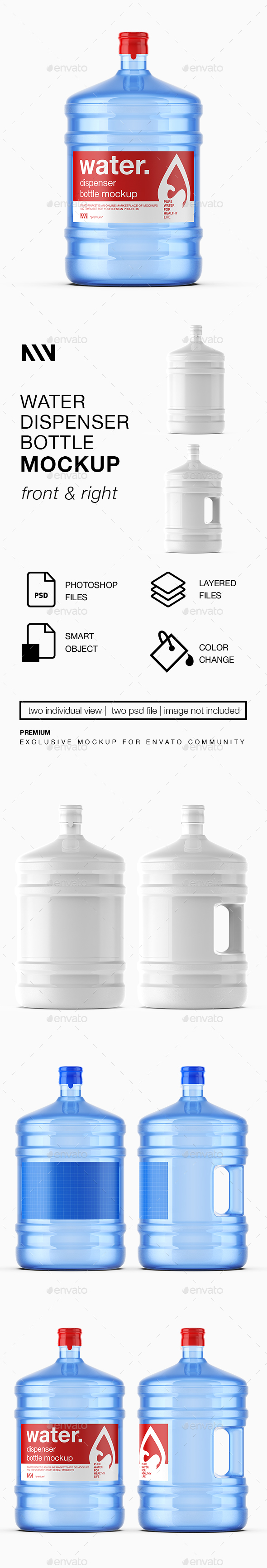 Water Dispenser Bottle Mockup