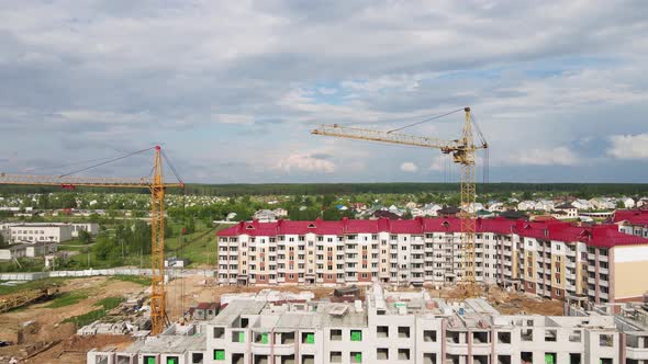 Aerial View of a Block of Flats a Modern New Building in the Suburbs alt