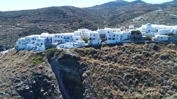 Sifnos island in cyclades in Greece seen from the sky alt