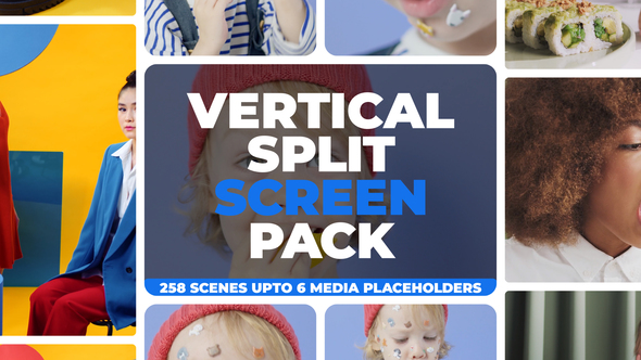 Vertical Split Screen Pack Video Displays template preview